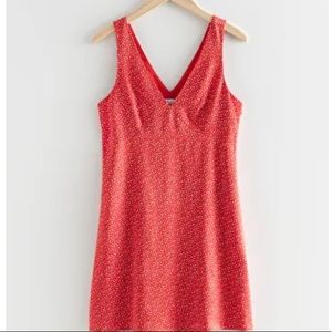 & Other Stories Red Floral Dress
